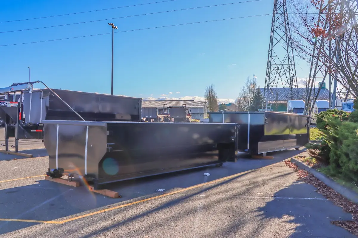 Roll-off dumpster ready for waste disposal at job site for Estate Cleanout Dumpster Rental in Fort Myers Shores